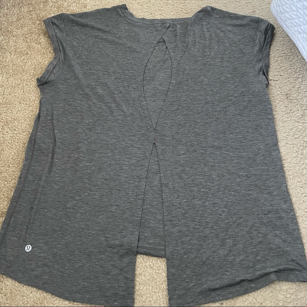 lululemon Keyhole Grey T shirt